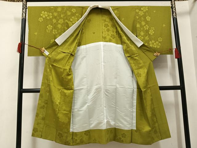 平和屋着物●長襦袢　無双仕立て　撫子地紋　根岸色　やまと誂製　正絹　逸品　未使用　AABH9688ph