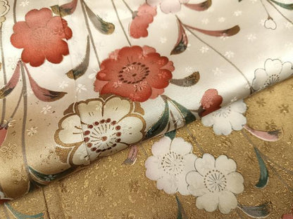 平和屋着物●訪問着　枝垂れ桜文　暈し染め　金彩　正絹　逸品　AABH9691ph