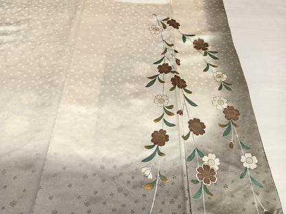 平和屋着物●訪問着　枝垂れ桜文　暈し染め　金彩　正絹　逸品　AABH9691ph