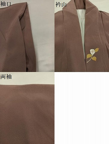 平和屋着物●男性　訪問着　キングサイズ　友禅　作家物　美山　枝花文　正絹　逸品　AABH9693ph