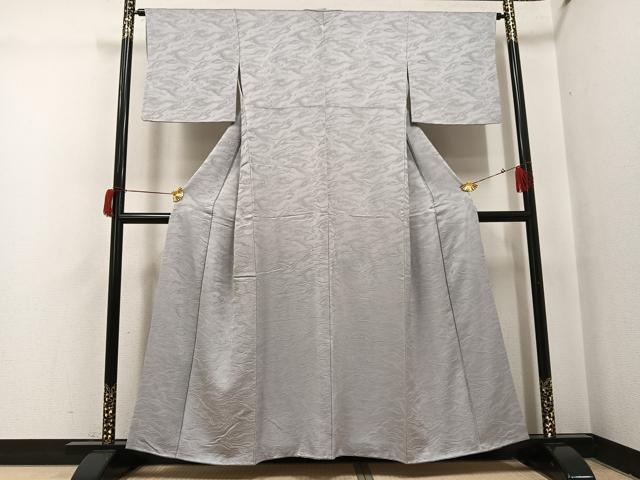 平和屋着物●上質な色無地　流水地紋　蕎麦切色　正絹　逸品　AABH9694ph