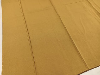 平和屋着物●上質な色無地　黄唐茶色　正絹　逸品　未使用　AABH9695ph