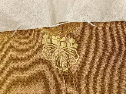 平和屋着物●上質な色無地　黄唐茶色　正絹　逸品　未使用　AABH9695ph
