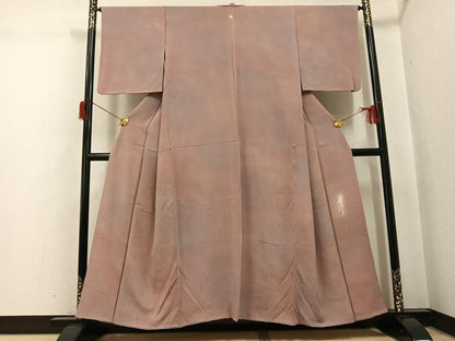 平和屋着物●染色作家　斉藤三才　小紋　霞文　暈し染め　正絹　逸品　AABH9698ph