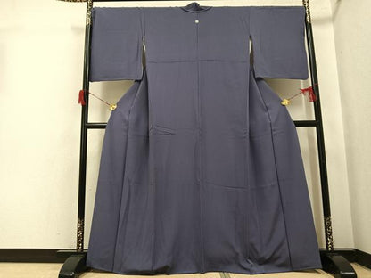 平和屋着物●上質な色無地　紫鼠色　正絹　逸品　AABH9699ph