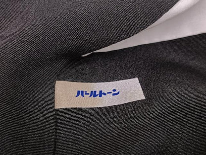 平和屋着物●豪華黒留袖　駒刺繍　扇面花文　暈し染め　金彩　正絹　逸品　AABH9703ph