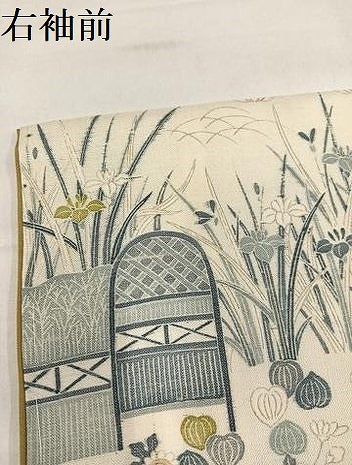 平和屋着物●染織の名門　しょうざん  生紬　訪問着　松竹梅風景文　正絹　逸品　未使用　AABH9704ph