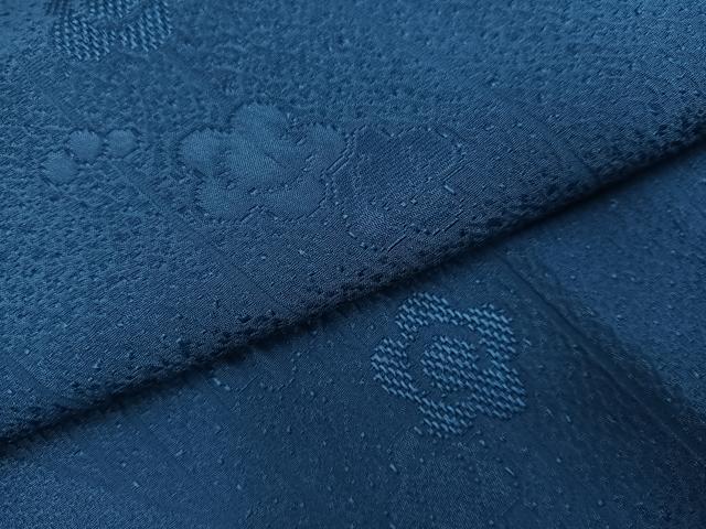 平和屋着物●長襦袢　無双仕立て　梅地紋　鉄御納戸色　正絹　逸品　未使用　AABH9705ph
