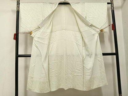 平和屋着物●長襦袢　無双仕立て　草木地紋　練色　正絹　逸品　AABH9706ph