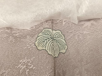 平和屋着物●上質な色無地　草花地紋　枯野色　さが美扱い　正絹　逸品　AABH9708ph