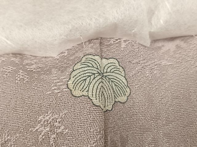 平和屋着物●上質な色無地　草花地紋　枯野色　さが美扱い　正絹　逸品　AABH9708ph