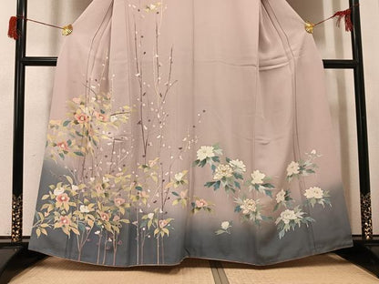 平和屋着物●訪問着　枝花文　暈し染め　金彩　正絹　逸品　AABH9710ph