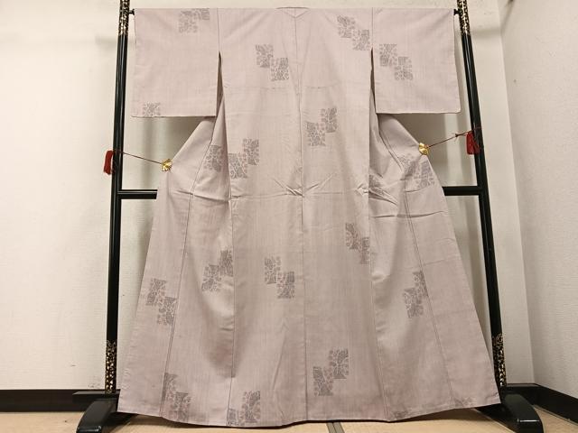 平和屋着物●本場結城紬　重要無形文化財　100亀甲　色紙文　正絹　逸品　未使用　AABH9711ph