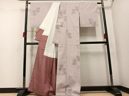 平和屋着物●本場結城紬　重要無形文化財　100亀甲　色紙文　正絹　逸品　未使用　AABH9711ph