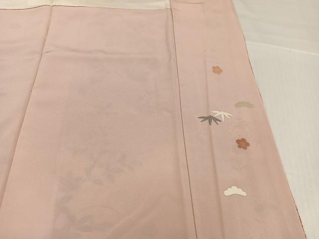 平和屋着物●訪問着　駒刺繍　草花文　暈し染め　金彩　正絹　逸品　AABH9714ph