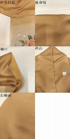 平和屋着物●訪問着　友禅　草花文　暈し染め　金彩　正絹　逸品　AABH9717ph