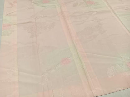 平和屋着物●振袖用長襦袢　無双仕立て　地紙花地紋　暈し染め　半衿刺繍　正絹　逸品　未使用　AABH9719ph