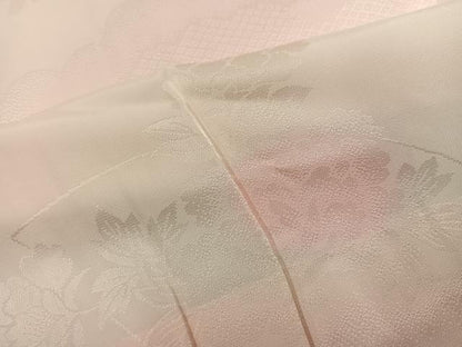 平和屋着物●振袖用長襦袢　無双仕立て　地紙花地紋　暈し染め　半衿刺繍　正絹　逸品　未使用　AABH9719ph