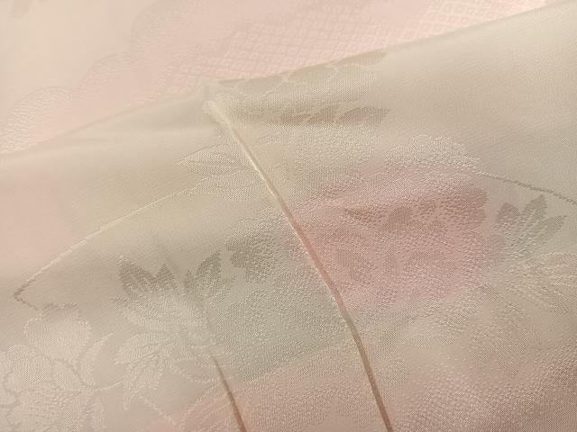 平和屋着物●振袖用長襦袢　無双仕立て　地紙花地紋　暈し染め　半衿刺繍　正絹　逸品　未使用　AABH9719ph