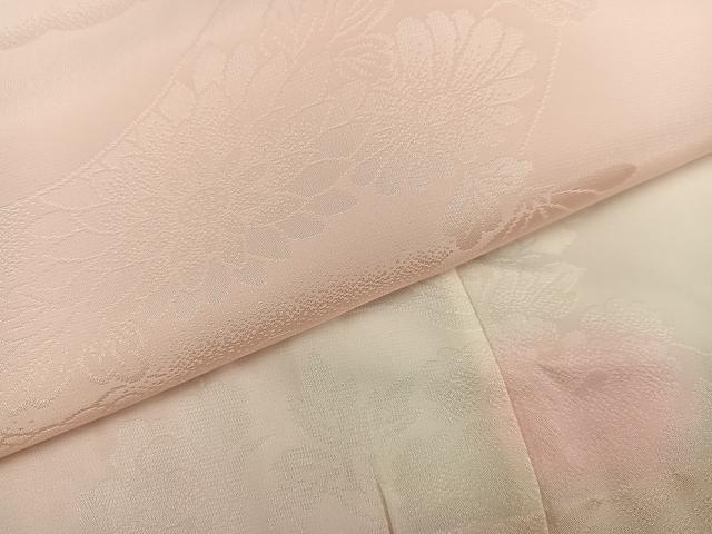 平和屋着物●振袖用長襦袢　無双仕立て　地紙花地紋　暈し染め　半衿刺繍　正絹　逸品　未使用　AABH9719ph