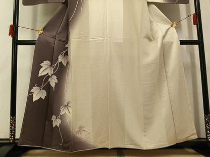 平和屋着物●京都の名門ブランド　銀花仙　訪問着　蔦の葉文　暈し染め　正絹　逸品　AABH9720ph