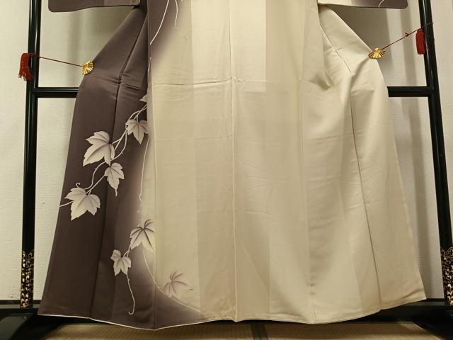 平和屋着物●京都の名門ブランド　銀花仙　訪問着　蔦の葉文　暈し染め　正絹　逸品　AABH9720ph
