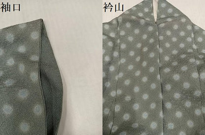 平和屋着物●樋熊哲也　訪問着　辻が花　絞り　手描き　小紋　丸文　正絹　逸品　AABH9721ph