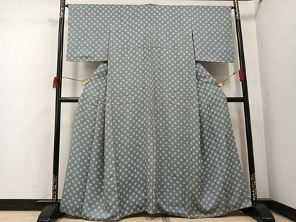 平和屋着物●樋熊哲也　訪問着　辻が花　絞り　手描き　小紋　丸文　正絹　逸品　AABH9721ph