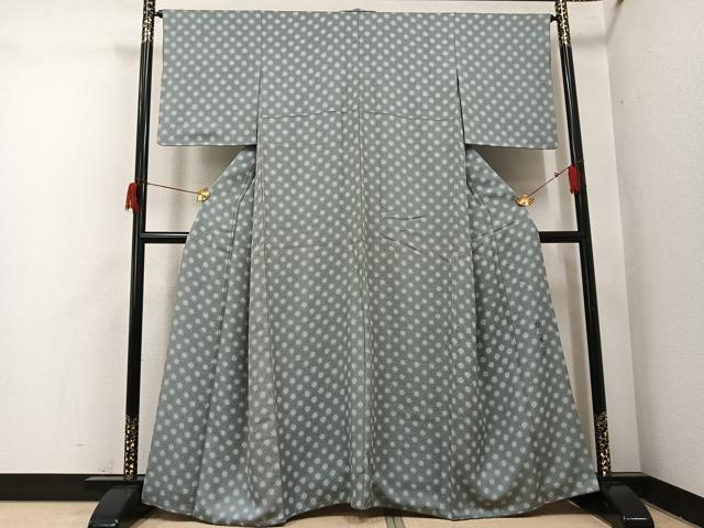 平和屋着物●樋熊哲也　訪問着　辻が花　絞り　手描き　小紋　丸文　正絹　逸品　AABH9721ph