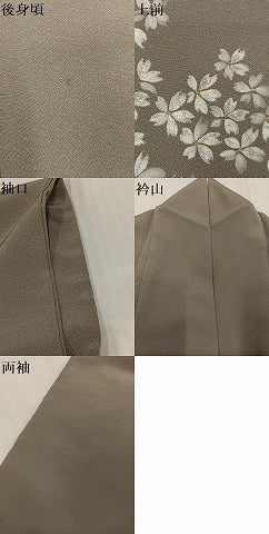 平和屋着物●訪問着　作家物　手描き　舞桜文　正絹　逸品　AABH9723ph