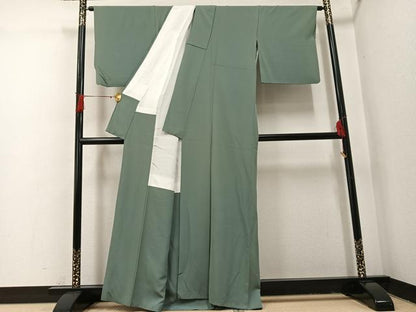 平和屋着物●上質な色無地　岩井茶色　正絹　逸品　AABH9724ph