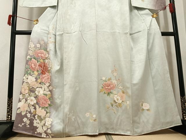 平和屋着物●訪問着　枝花文　金彩　正絹　逸品　未使用　AABH9726ph