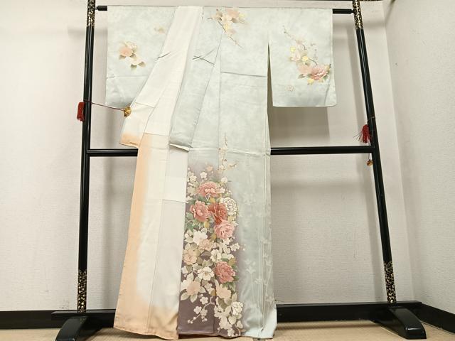 平和屋着物●訪問着　枝花文　金彩　正絹　逸品　未使用　AABH9726ph