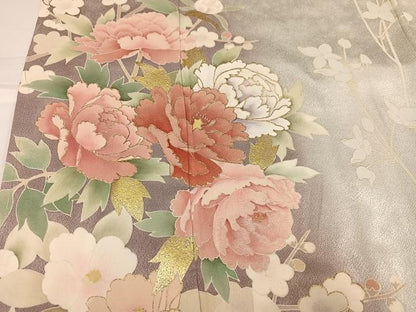 平和屋着物●訪問着　枝花文　金彩　正絹　逸品　未使用　AABH9726ph