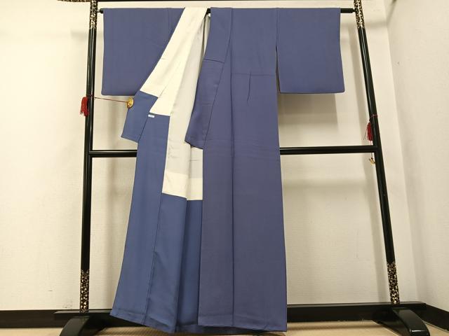 平和屋着物●ファッションデザイナー 花井幸子　色無地　紫苑色　正絹　逸品　AABH9729ph