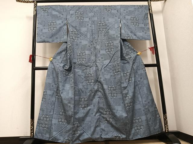 平和屋着物●本場大島紬　カタス9マルキ　更紗唐草文　正絹　逸品　AABH9730ph