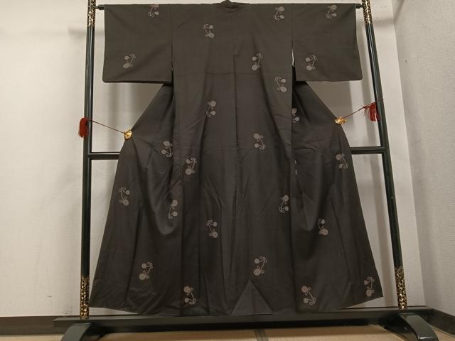 平和屋着物●本場大島紬　カタス9マルキ　地空き　鈴　正絹　逸品　AABH9731ph