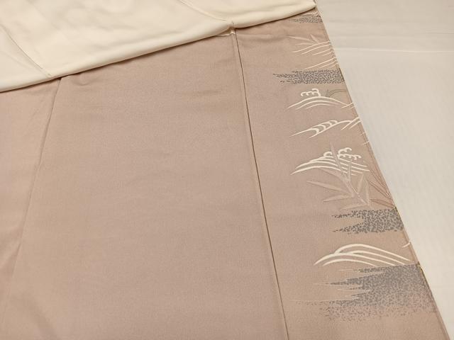 平和屋着物●豪華色留袖　駒刺繍　桐籬立波舟文　金彩　正絹　逸品　AABH9735ph