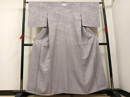 平和屋着物●上質な色無地　作家物　祐斎白梅染　薄梅鼠色　正絹　逸品　未使用　AABH9737ph