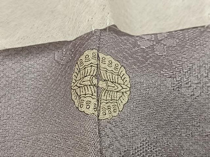平和屋着物●上質な色無地　作家物　祐斎白梅染　薄梅鼠色　正絹　逸品　未使用　AABH9737ph
