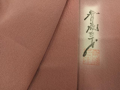 平和屋着物●染色作家　斉藤三才　小紋　霞文　暈し染め　正絹　逸品　AABH9738ph