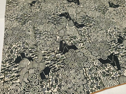 平和屋着物●上質な小紋　型染め　松竹梅風景文　正絹　逸品　AABH9740ph
