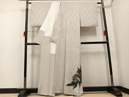平和屋着物●訪問着　舞花文　金彩　正絹　逸品　AABH9746ph