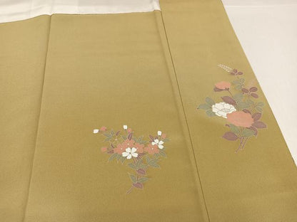 平和屋着物●訪問着　扇面草花文　暈し染め　金彩　正絹　逸品　AABH9747ph