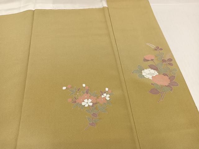 平和屋着物●訪問着　扇面草花文　暈し染め　金彩　正絹　逸品　AABH9747ph