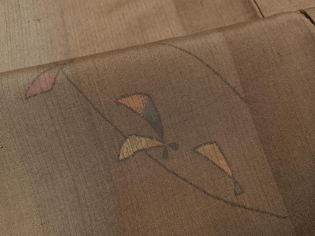 平和屋着物●上質な紬　草花文　正絹　逸品　AABH9748ph