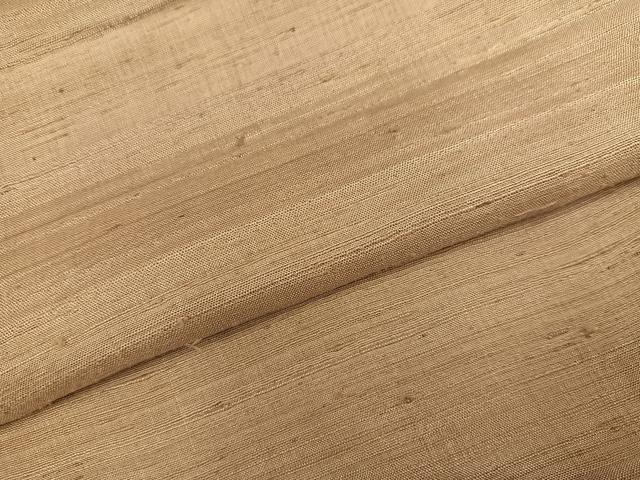 平和屋着物●上質な紬　色無地　榛色　正絹　逸品　未使用　AABH9749ph