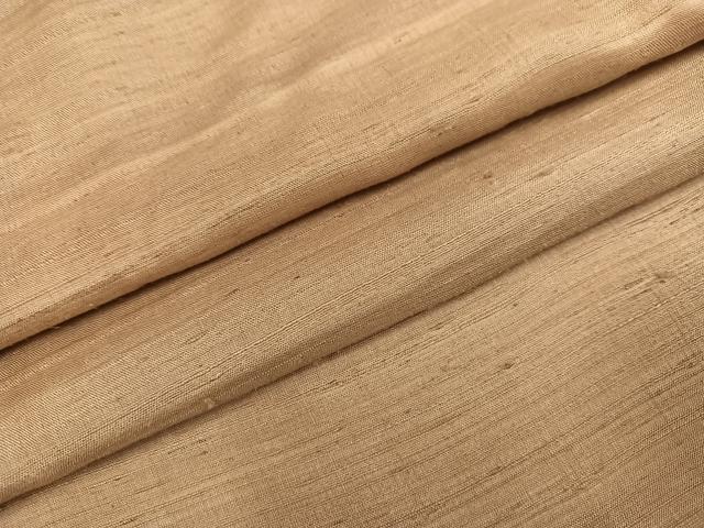 平和屋着物●上質な紬　色無地　榛色　正絹　逸品　未使用　AABH9749ph