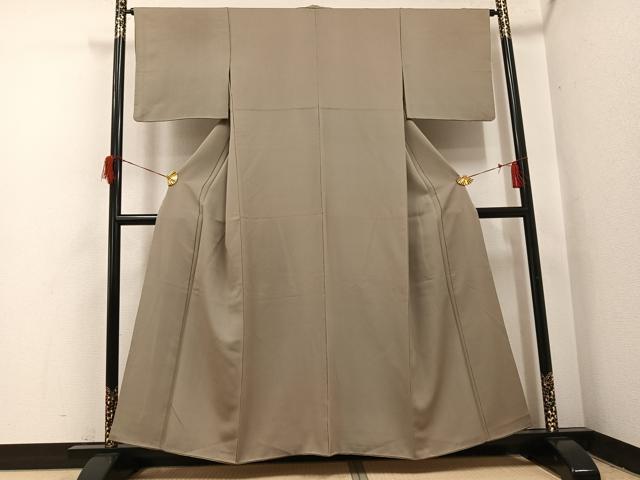 平和屋着物●江戸小紋　万筋　茶色×灰色　正絹　逸品　AABH9753ph