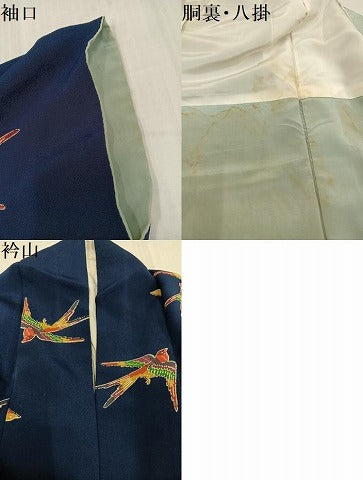 平和屋着物●上質な小紋　型染め　飛鳥文　正絹　逸品　AABH9754ph